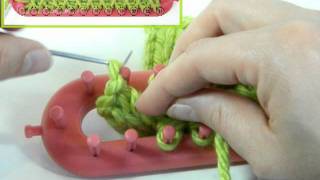 Loom Knitting Double Knitting Cast On and Bind Off [upl. by Ynagoham]