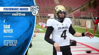 Colorado quarterback Sam Noyer claims Pac12 Offensive Player of the Week honors [upl. by Parry10]