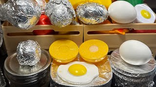 ODDASMR DIY CREATIVE ALUMINUM FOIL WRAPPINGEASY TRICK TO PEEL HARD BOILED EGGSLICING egg short [upl. by Richia829]