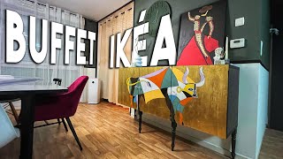 RELOOKING BUFFET IKEA EN MEUBLE DESIGN AVEC FEUILLE DOR [upl. by Malita]