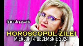 SOARELE  MERCUR în corzi 🚩 MIERCURI 4 DECEMBRIE 2024 ☀♐ HOROSCOPUL ZILEI cu astrolog ACVARIA [upl. by Ahsiea]