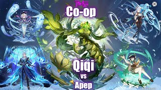 Random coop Qiqi Neuvillette Shenhe amp Venti vs Apep [upl. by Nnylekoorb485]