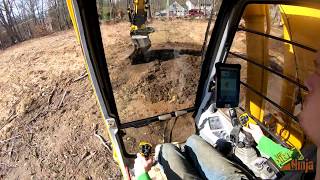 Engcon Tiltrotator  Trimble Earthworks Digging Drainage Swale [upl. by Romona866]