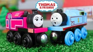 THOMAS AND FRIENDS THE GREAT RACE WOODEN RAILWAY ASHIMA Indian Tank Engine KIDS PLAYING TOY TRAINS [upl. by Agnella]