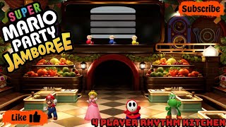 4 Player Rhythm Kitchen  Mario Party Jamboree No commentary [upl. by Asyl]