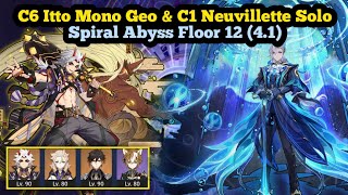 C6 Itto Mono Geo amp C1 Neuvillette Solo Spiral Abyss Floor 12 41  Genshin Impact Indonesia [upl. by Lars]