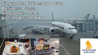 Singapore Airlines Business Class Jan 2024  Singapore to Male SQ 432  B737 MAX8 [upl. by Curr]