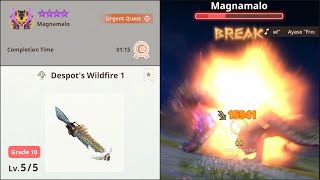 9star Magnamalo vs 105 Zinogre LBG monsterhunternow Light Bowgun Urgent [upl. by Ammeg]