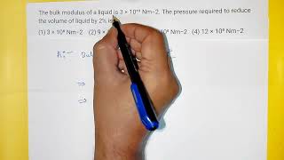 The bulk modulus of a liquid is 3 ×10¹⁰ N m −²  Mechanical Properties of Solids  Physics [upl. by Dodie]