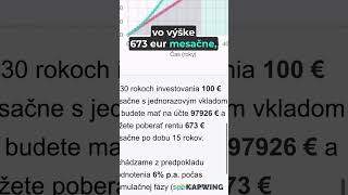 Prečo zvyšovať investovanú sumu o infláciu Aký to má efekt na Váš dôchodok investor kalkulačka [upl. by Mitchiner]