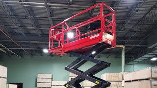 Fully Electric Scissor Lift 26 Ft Work Height 19 Foot Platform Up Down Left Right Forward Back [upl. by Anuska]