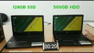 ACER E5 575 128GB SSD vs ACER E5 575 500GB HDD [upl. by Afrika]