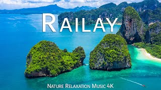 Railay Beach Krabi 4K  Drone Nature Film  Peaceful Piano Music  Travel Nature [upl. by Anert728]