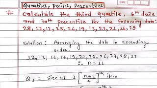 Quartiles Deciles and Percentiles in statistics  Quartiles  Deciles  Percentiles statistics [upl. by Attenev846]