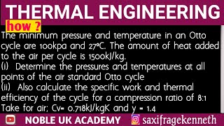 The best way to mastering OTTO CYCLE calculations in Thermal Engineering Part 1 b [upl. by Mateo]