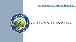 November 4 2024 Stayton City Council Meeting Live Stream [upl. by Annoyi]