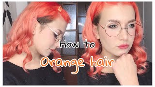 Hair tutorial  Orange hair w Crazy Color  Orange With Subs [upl. by Boyt319]