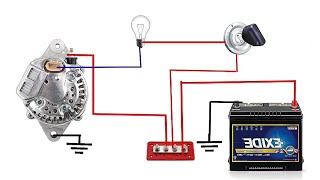 Car Alternator Wiring Diagram  3 Wire Alternator Diagram  How to Connection  Car Alternator [upl. by Ahsenet]