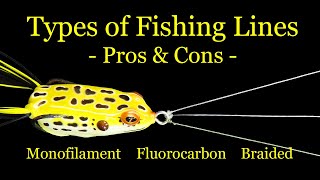 Types of Fishing Lines  Pros and Cons  Fishing Line Basics [upl. by Eyahc]