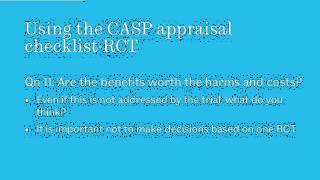 Critical Appraisal with CASP Part 5 [upl. by Dupuis793]