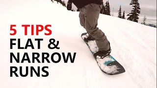 5 Tips To Survive Flat amp Narrow Runs  Beginner Snowboard Tutorial [upl. by Sedgewinn204]