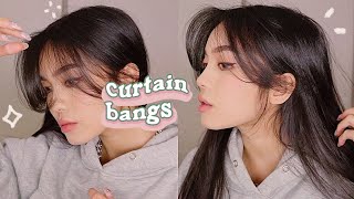 HOW TO STYLE CURTAIN BANGS  LAYERS 💫 HAIR TUTORIAL [upl. by Nita]