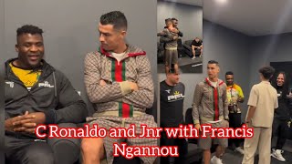 C Ronaldo met Francis Ngannou in Pfl Backstage [upl. by Oirretna177]