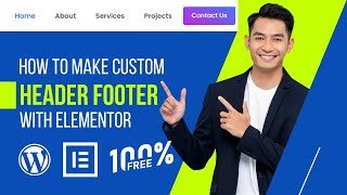 make free header footer with elementor in wordpress [upl. by Holcman]