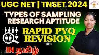 TYPES OF SAMPLING  RESEARCH APTITUDE UGC NET PAPER 1  TNSET 2024 [upl. by Naaitsirhc]