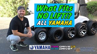 NonLifted Yamaha Golf Cart Wheels and Tires What Fits Stock NO LIFT [upl. by Ettenauq]