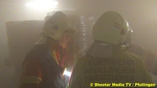 VERRAUCHUNG amp ENTRAUCHUNG TIEFGARAGE  FW Pfullingen  Werkfeuerwehr Bosch RT mit Großlüfter [upl. by Walcott381]