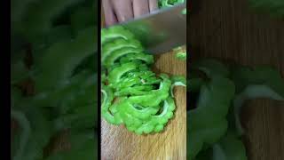 Chopping bitter melon foodvideos foodshorts foodpreparation asmrsounds satisfying [upl. by Janith]