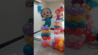 Cocomelon theme birthday party decor  1st birthday party decoration ideas  MrBalloon [upl. by Wendie]