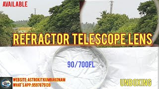 Refractor Telescope lens 90mm focal length 700  Unboxing 🔭 [upl. by Hubing]