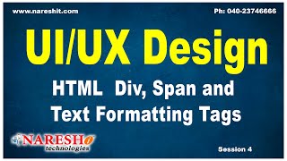 Session4  HTML Div Span and Text Formatting Tags  UIUX Design Tutorials [upl. by Vihs]