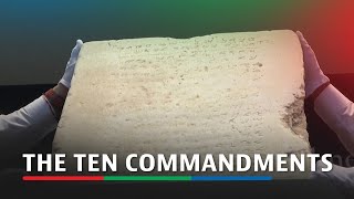 Up for auction Ten Commandments earliest complete stone tablet  ABSCBN News [upl. by Nichols]