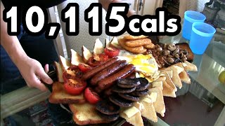 Massive 10000 Calorie English Breakfast Challenge [upl. by Hairom367]