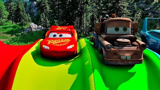 Big amp Small McQueen vs Chick Hicks vs Tow Mater vs King Dinoco vs Duch Hudson  BeamNG [upl. by Anaoy]