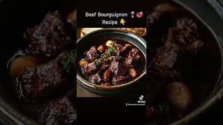 Beef Bourguignon 🍷🥩 Recipe 👇 shorts recipe shortvideo shortviral [upl. by Gastineau]