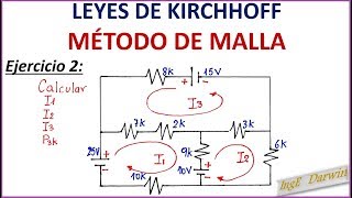 LEY DE KIRCHHOFF MALLAS  EJERCICIO 2 [upl. by Haimaj]