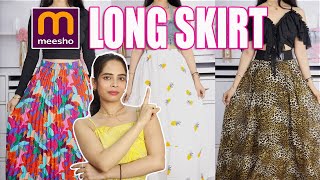 Meesho Skirt Haul 💗  Affordable Long Skirt Collection 😱  Veronica Lifestyle [upl. by Romie]