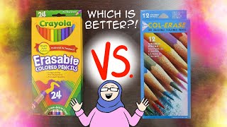 ✏️ PRISMACOLOR COLERASE PENCILS VS CRAYOLA ERASABLE COLORED PENCILS ✏️ [upl. by Noiramed]