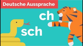 Deutsch lernen  Die richtige Aussprache der Zischlaute quotCHquot und quotSCHquot mit Beispielsätzen üben [upl. by Gnay]