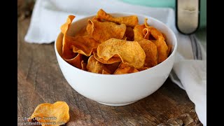 Air Fryer Sweet Potato Chips Recipe  Lifes Little Sweets [upl. by Llerad]