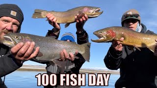 100 FISH DAY  Fly Fishing Colorado for NON STOP Large Trout at Spinney Mountain Reservoir [upl. by Barny851]