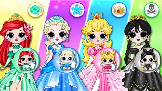 Elsa Wednesday amp Peach Become Princesses With Their Baby [upl. by Ettesel]