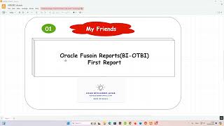 Oracle Fusion ReportsBIOTBIFirst Report [upl. by Miyasawa]