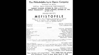 A Boitoquot MEFISTOFELEquot Philadelphia Lyric Opera Company 10291965 Ghiaurov Kraus Ligabue [upl. by Batty63]