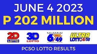 Lotto Result June 4 2023 9pm PCSO [upl. by Olaf]