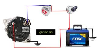 2 pin Car Alternator Wiring Diagram  How to Connection 2 Pin Car Alternator  Car Alternator Wiring [upl. by Lallage]